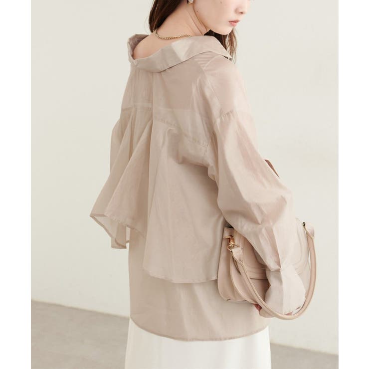 Lベージュ | 【natural couture】【sherbet line】バックフリルシアー… | NICE CLAUP / OLIVE des OLIVE　OUTLET