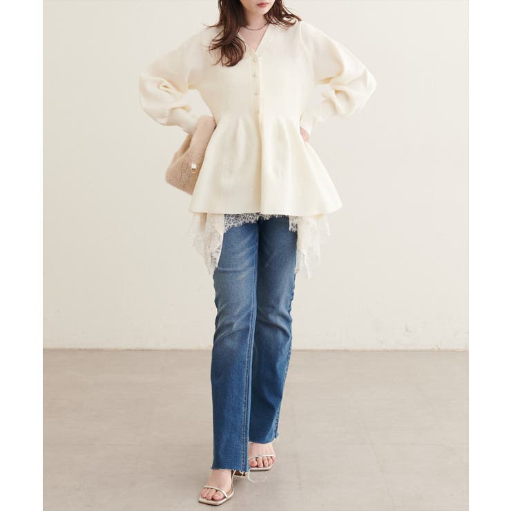 【natural couture】ランダムヘムサテンレースキャミ | NICE CLAUP / OLIVE des OLIVE　OUTLET | 詳細画像2 