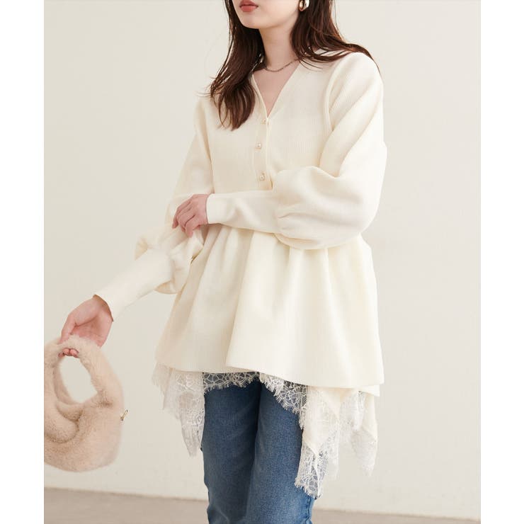 【natural couture】ランダムヘムサテンレースキャミ | NICE CLAUP / OLIVE des OLIVE　OUTLET | 詳細画像4 
