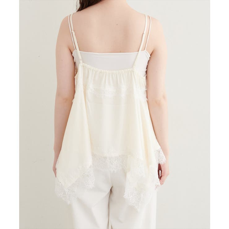 【natural couture】ランダムヘムサテンレースキャミ | NICE CLAUP / OLIVE des OLIVE　OUTLET | 詳細画像9 