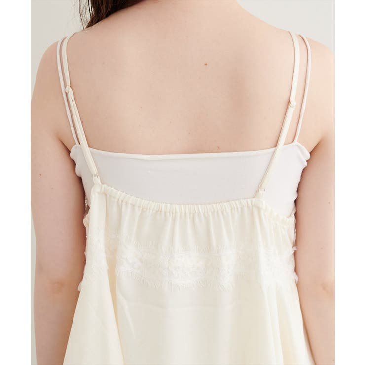 【natural couture】ランダムヘムサテンレースキャミ | NICE CLAUP / OLIVE des OLIVE　OUTLET | 詳細画像10 