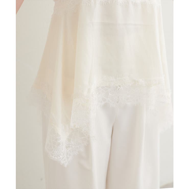 【natural couture】ランダムヘムサテンレースキャミ | NICE CLAUP / OLIVE des OLIVE　OUTLET | 詳細画像12 