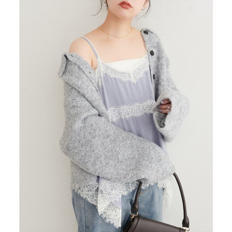 【natural couture】ランダムヘムサテンレースキャミ | NICE CLAUP / OLIVE des OLIVE　OUTLET | 詳細画像15 