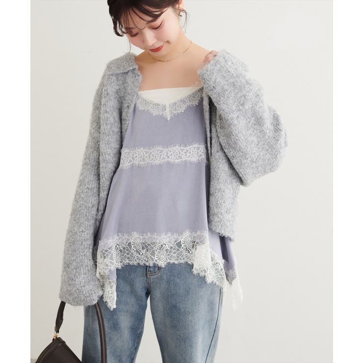 【natural couture】ランダムヘムサテンレースキャミ | NICE CLAUP / OLIVE des OLIVE　OUTLET | 詳細画像17 