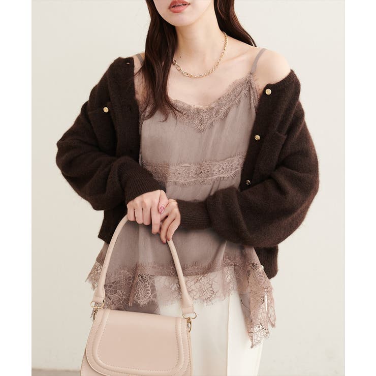 【natural couture】ランダムヘムサテンレースキャミ | NICE CLAUP / OLIVE des OLIVE　OUTLET | 詳細画像20 