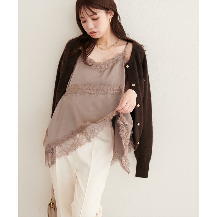 【natural couture】ランダムヘムサテンレースキャミ | NICE CLAUP / OLIVE des OLIVE　OUTLET | 詳細画像23 