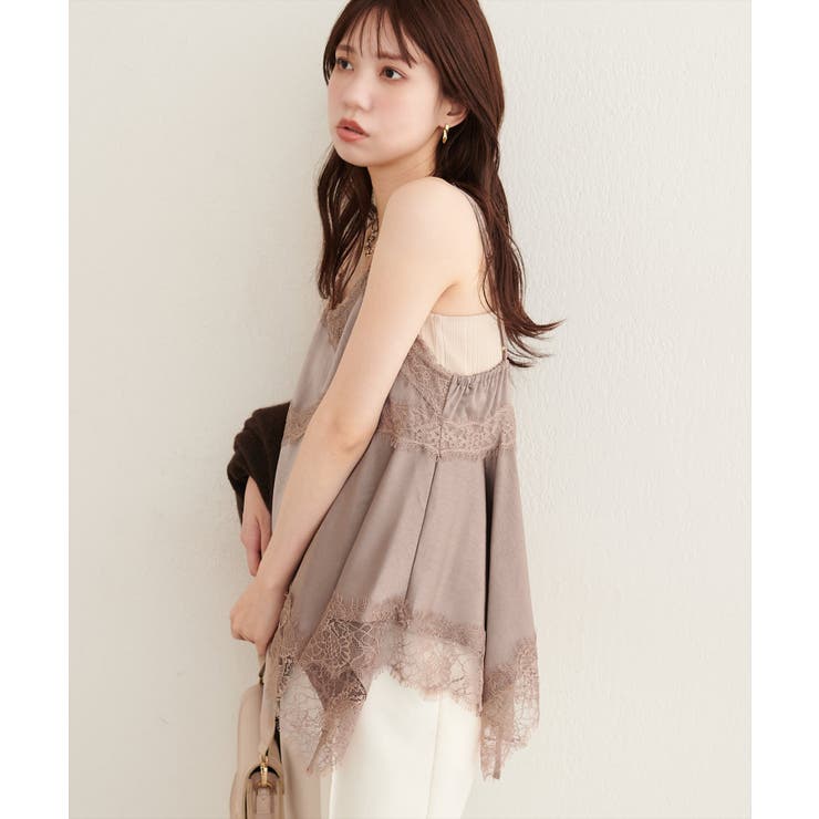 【natural couture】ランダムヘムサテンレースキャミ | NICE CLAUP / OLIVE des OLIVE　OUTLET | 詳細画像24 