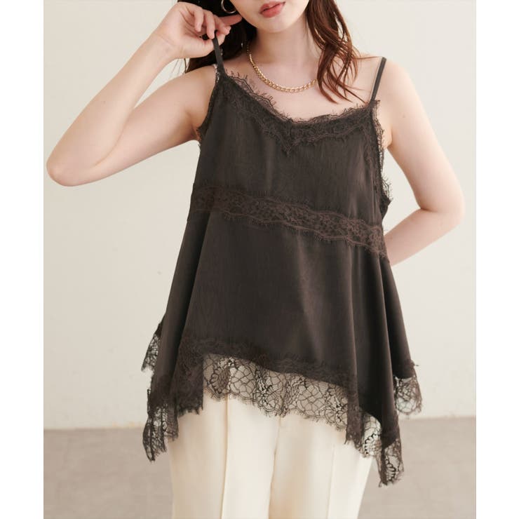 【natural couture】ランダムヘムサテンレースキャミ | NICE CLAUP / OLIVE des OLIVE　OUTLET | 詳細画像27 