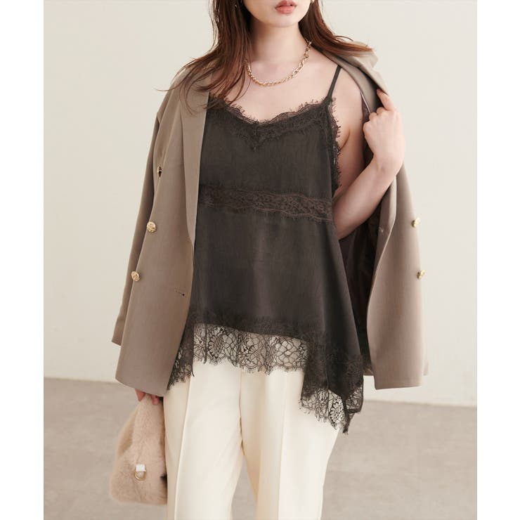 【natural couture】ランダムヘムサテンレースキャミ | NICE CLAUP / OLIVE des OLIVE　OUTLET | 詳細画像28 