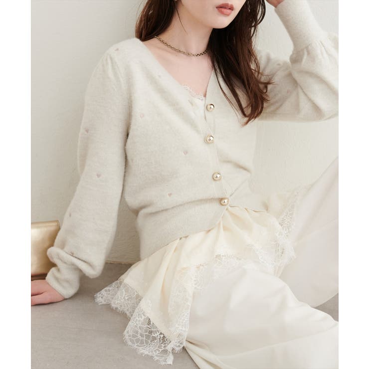 アイボリー | 【natural couture】ランダムヘムサテンレースキャミ | NICE CLAUP / OLIVE des OLIVE　OUTLET