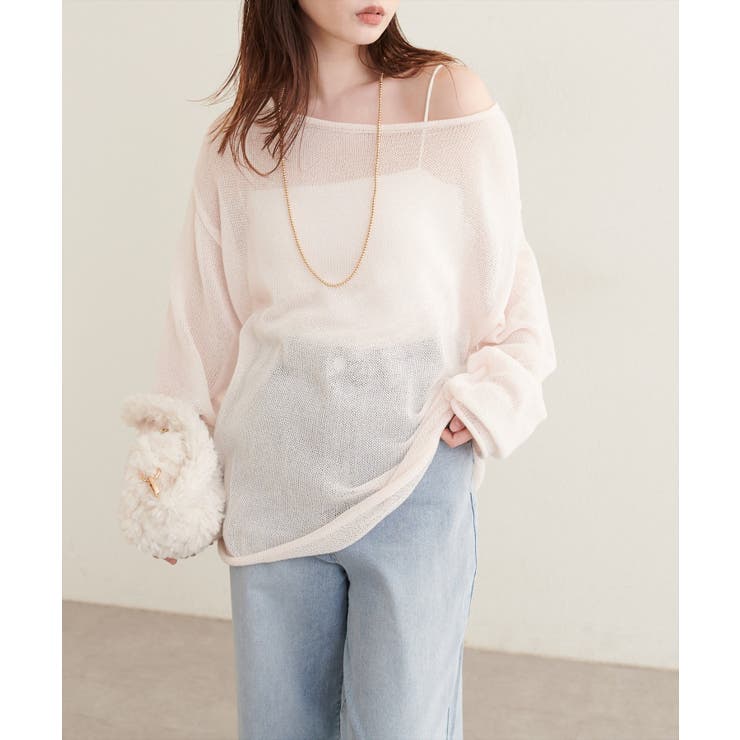【natural couture】透かし編みボートネックプルオーバー | NICE CLAUP / OLIVE des OLIVE　OUTLET | 詳細画像4 