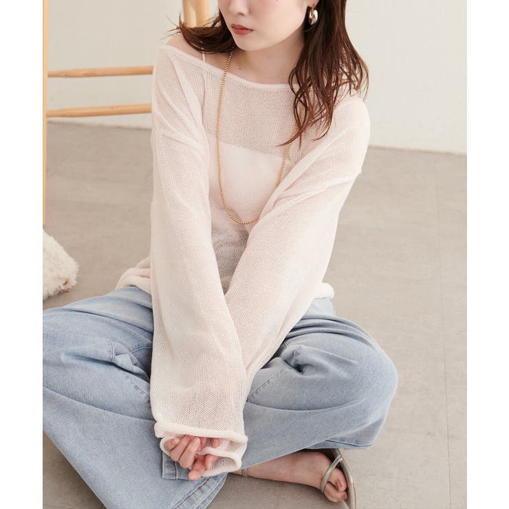 【natural couture】透かし編みボートネックプルオーバー | NICE CLAUP / OLIVE des OLIVE　OUTLET | 詳細画像5 