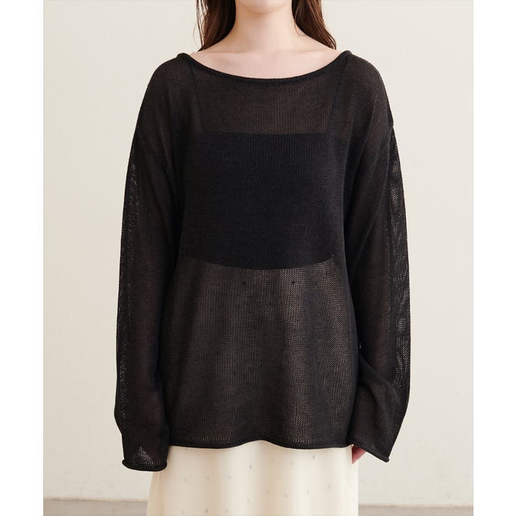 【natural couture】透かし編みボートネックプルオーバー | NICE CLAUP / OLIVE des OLIVE　OUTLET | 詳細画像6 
