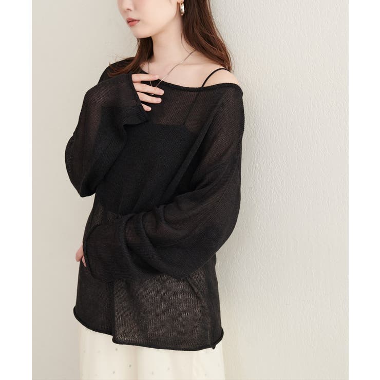 【natural couture】透かし編みボートネックプルオーバー | NICE CLAUP / OLIVE des OLIVE　OUTLET | 詳細画像14 