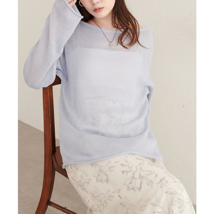 【natural couture】透かし編みボートネックプルオーバー | NICE CLAUP / OLIVE des OLIVE　OUTLET | 詳細画像18 