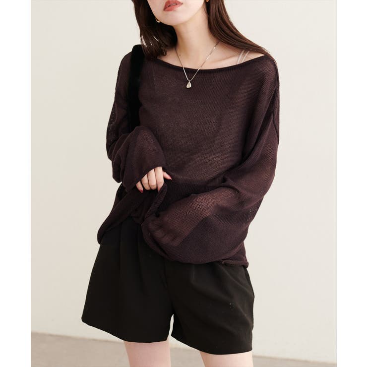 【natural couture】透かし編みボートネックプルオーバー | NICE CLAUP / OLIVE des OLIVE　OUTLET | 詳細画像20 