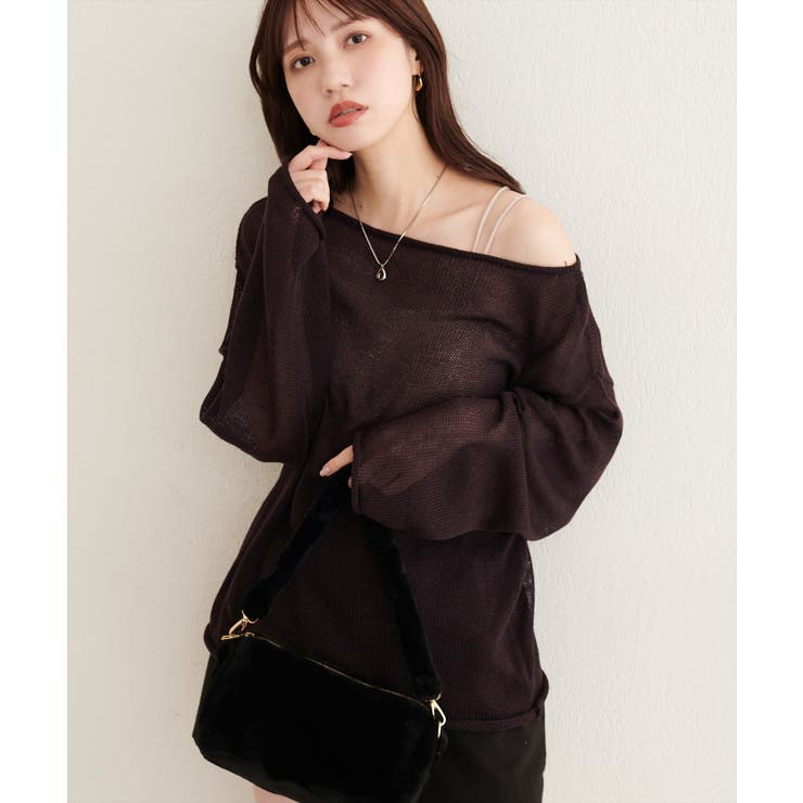 【natural couture】透かし編みボートネックプルオーバー | NICE CLAUP / OLIVE des OLIVE　OUTLET | 詳細画像22 