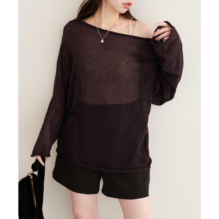 【natural couture】透かし編みボートネックプルオーバー | NICE CLAUP / OLIVE des OLIVE　OUTLET | 詳細画像23 