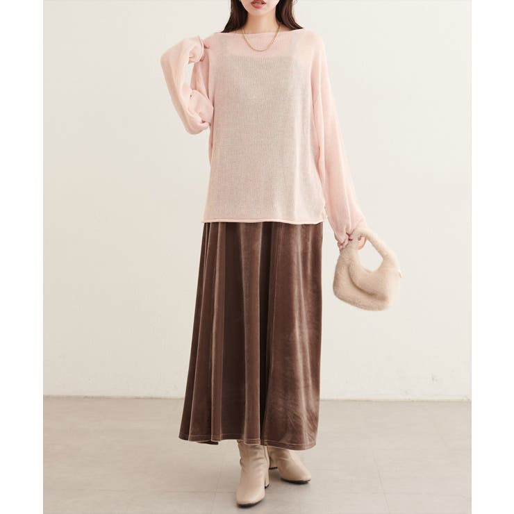 【natural couture】透かし編みボートネックプルオーバー | NICE CLAUP / OLIVE des OLIVE　OUTLET | 詳細画像24 