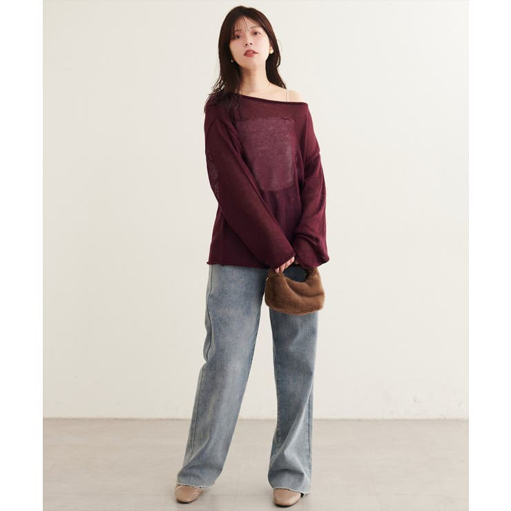【natural couture】透かし編みボートネックプルオーバー | NICE CLAUP / OLIVE des OLIVE　OUTLET | 詳細画像28 