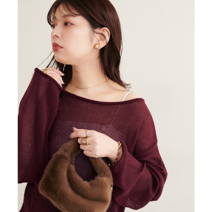 【natural couture】透かし編みボートネックプルオーバー | NICE CLAUP / OLIVE des OLIVE　OUTLET | 詳細画像29 