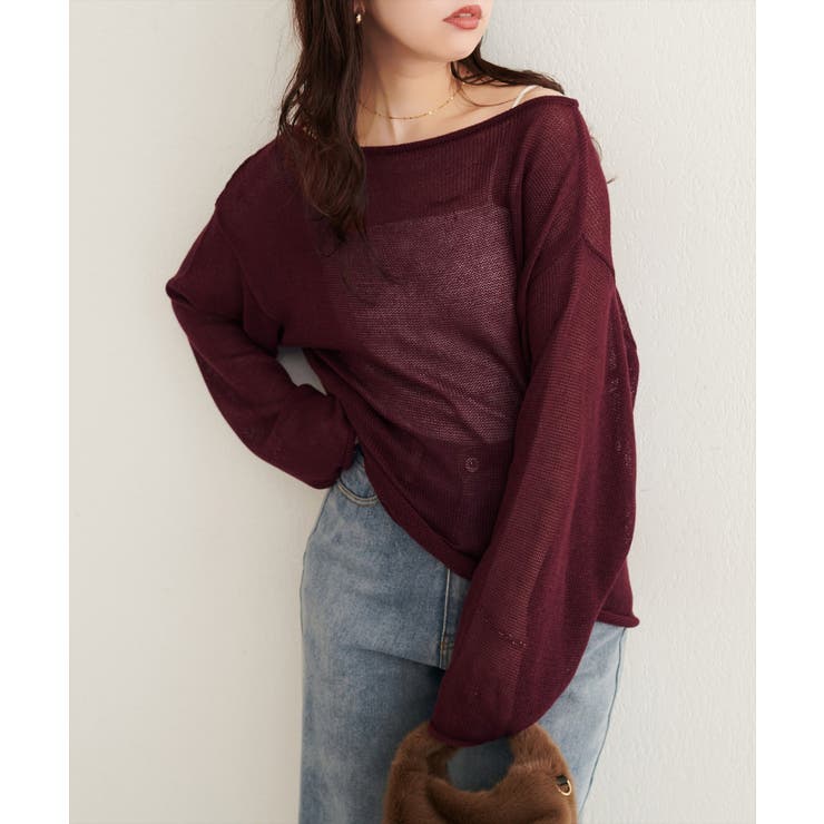 【natural couture】透かし編みボートネックプルオーバー | NICE CLAUP / OLIVE des OLIVE　OUTLET | 詳細画像30 