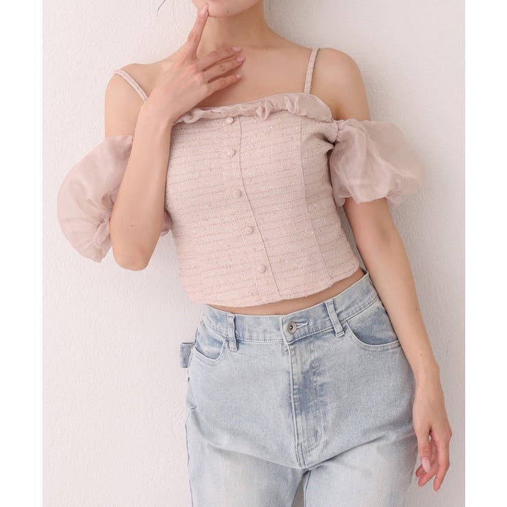 【one after another】ツイードオフショルブラウス | NICE CLAUP / OLIVE des OLIVE　OUTLET | 詳細画像34 