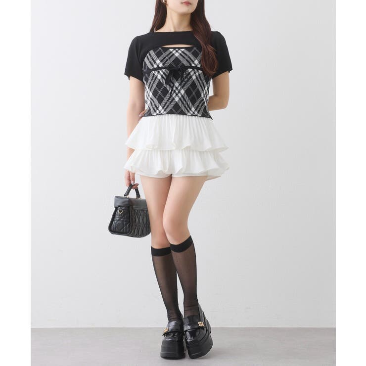 【one after another】ボレロsetチェックキャミニット | NICE CLAUP / OLIVE des OLIVE　OUTLET | 詳細画像3 