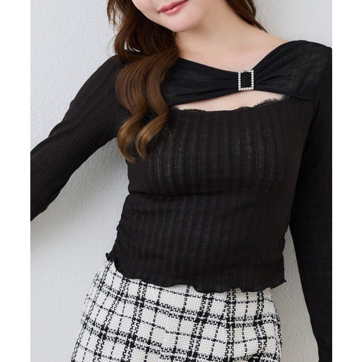 【one after another】バックル付きテレコトップス | NICE CLAUP / OLIVE des OLIVE　OUTLET | 詳細画像1 
