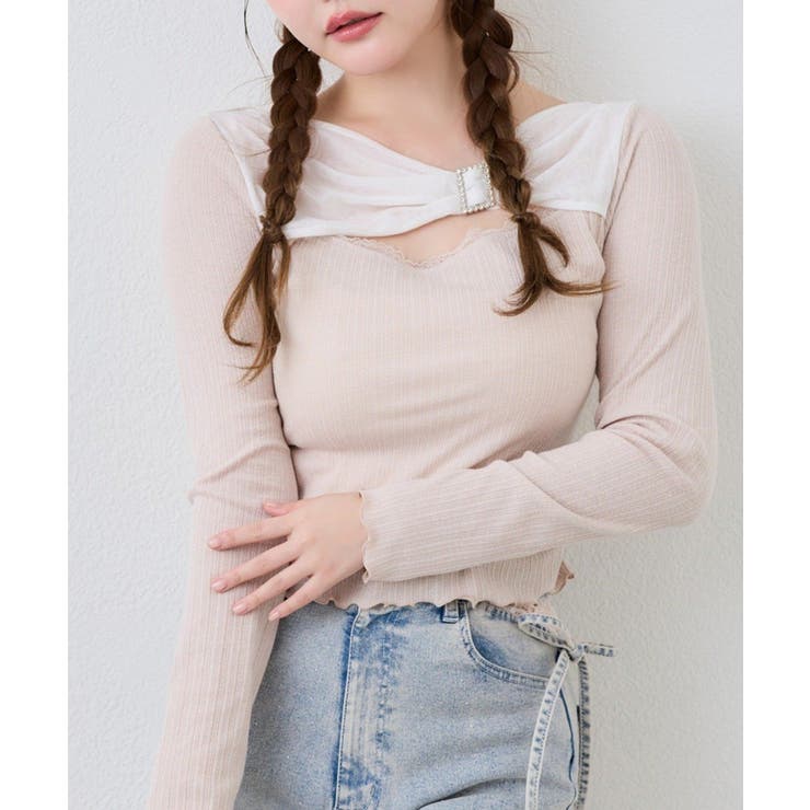 【one after another】バックル付きテレコトップス | NICE CLAUP / OLIVE des OLIVE　OUTLET | 詳細画像12 