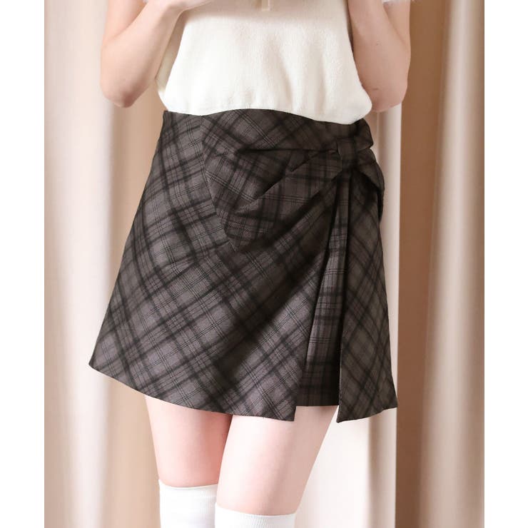 【one after another】ビッグリボンミニスカート | NICE CLAUP / OLIVE des OLIVE　OUTLET | 詳細画像1 