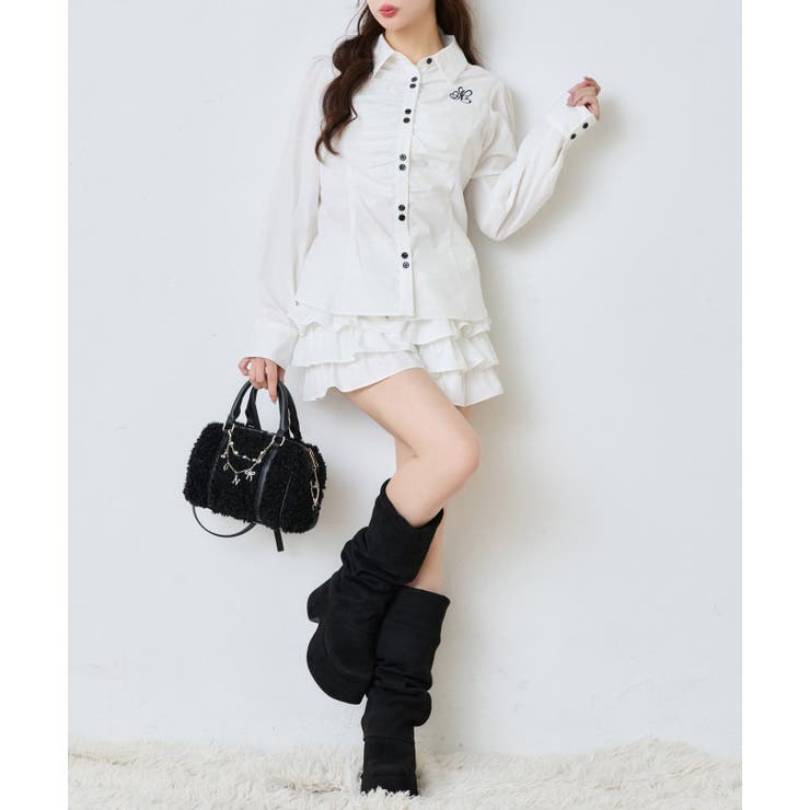 【one after another】【セットアップ可能】フロントギャザーシャツ | NICE CLAUP / OLIVE des OLIVE　OUTLET | 詳細画像3 