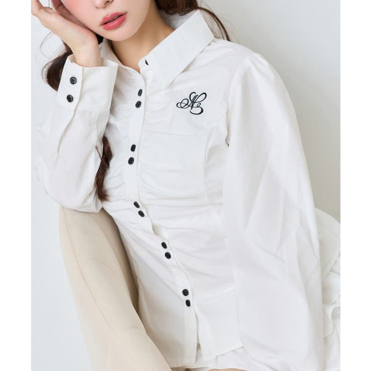 【one after another】【セットアップ可能】フロントギャザーシャツ | NICE CLAUP / OLIVE des OLIVE　OUTLET | 詳細画像4 