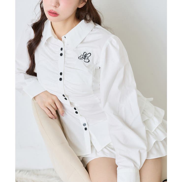 【one after another】【セットアップ可能】フロントギャザーシャツ | NICE CLAUP / OLIVE des OLIVE　OUTLET | 詳細画像6 