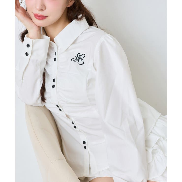 【one after another】【セットアップ可能】フロントギャザーシャツ | NICE CLAUP / OLIVE des OLIVE　OUTLET | 詳細画像8 