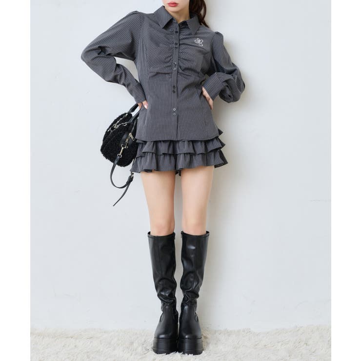 【one after another】【セットアップ可能】フロントギャザーシャツ | NICE CLAUP / OLIVE des OLIVE　OUTLET | 詳細画像34 