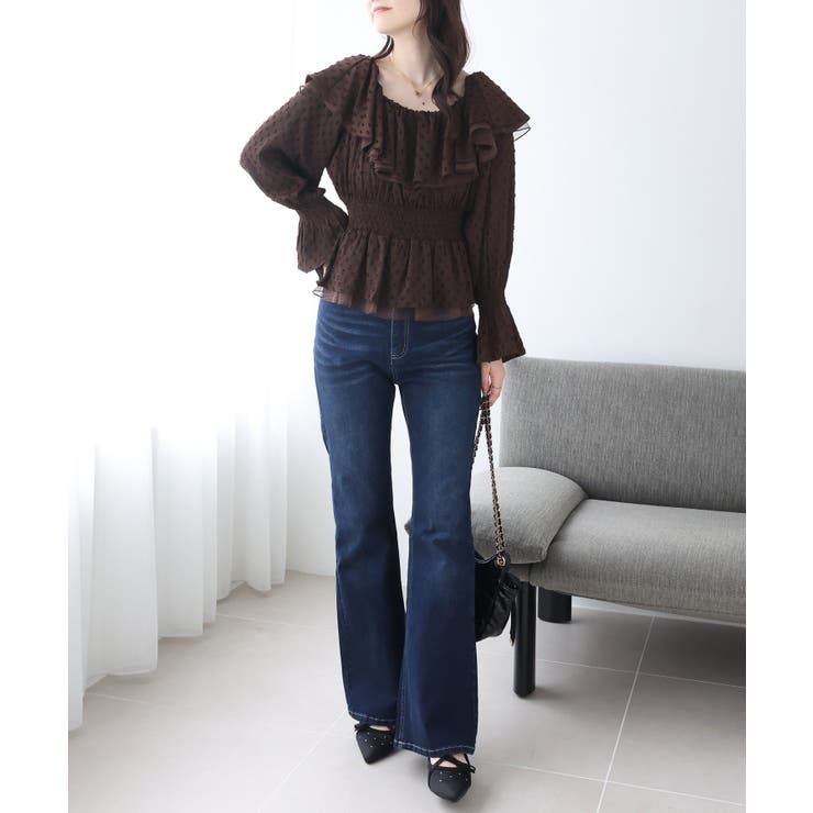 【one after another】ラッフルシャーリングブラウス | NICE CLAUP / OLIVE des OLIVE　OUTLET | 詳細画像8 