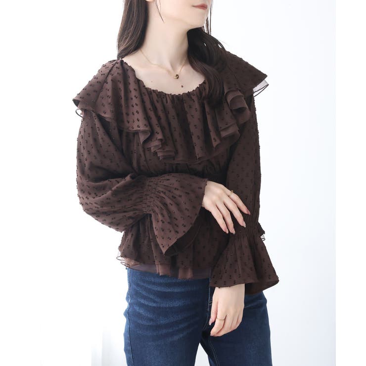 【one after another】ラッフルシャーリングブラウス | NICE CLAUP / OLIVE des OLIVE　OUTLET | 詳細画像12 