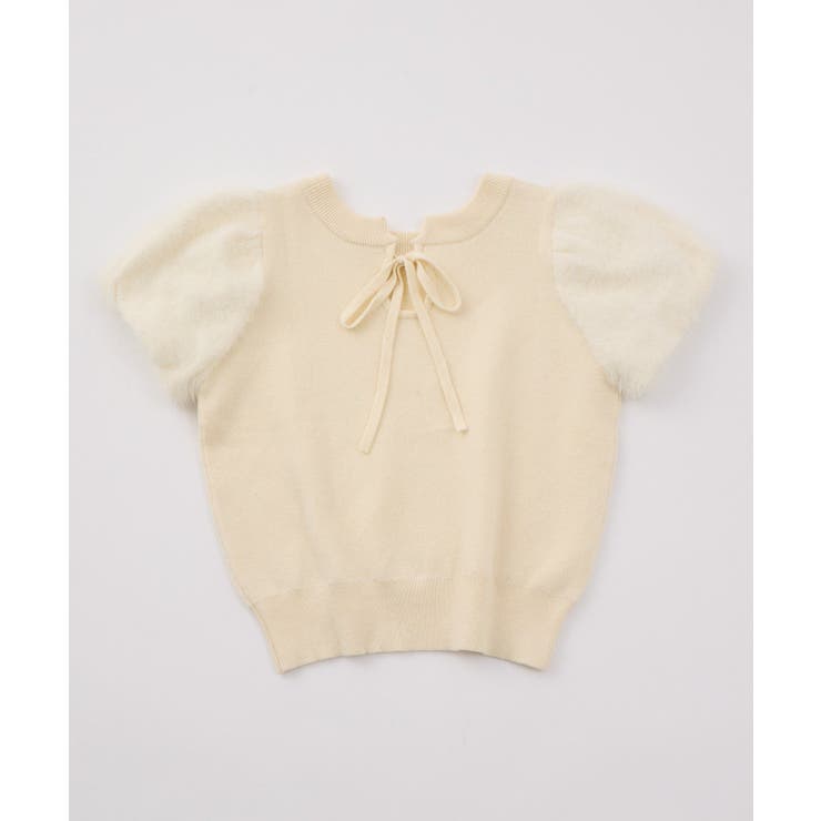 【one after another】前後2way袖フェザー半袖ニット | NICE CLAUP / OLIVE des OLIVE　OUTLET | 詳細画像3 