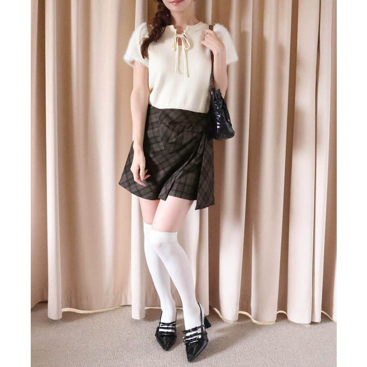 【one after another】前後2way袖フェザー半袖ニット | NICE CLAUP / OLIVE des OLIVE　OUTLET | 詳細画像4 