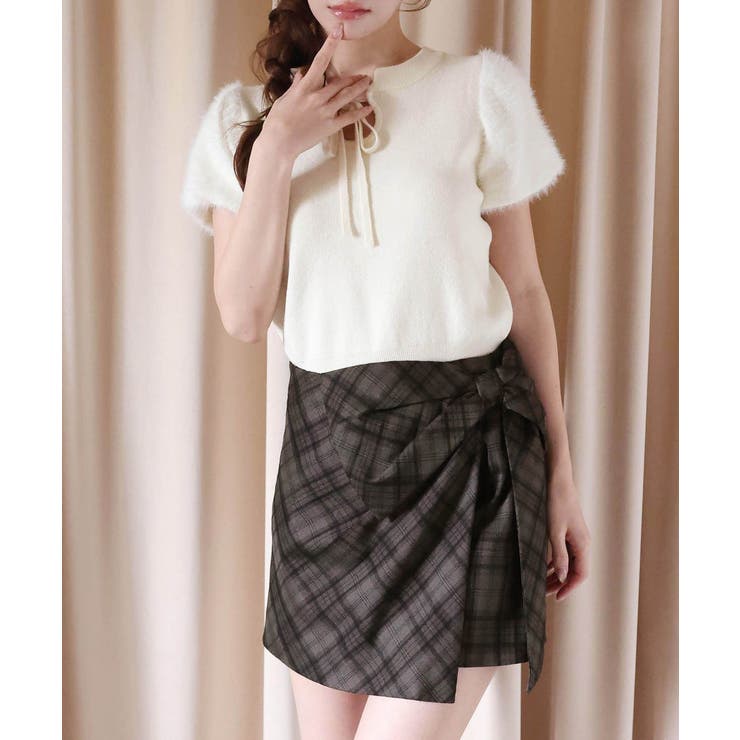 【one after another】前後2way袖フェザー半袖ニット | NICE CLAUP / OLIVE des OLIVE　OUTLET | 詳細画像7 