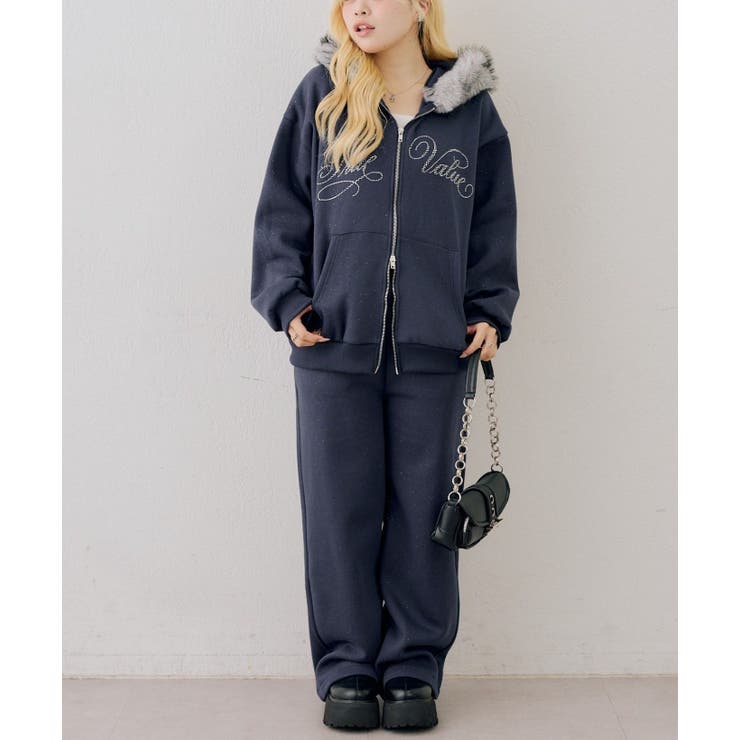 【セットアップ対応】ラメ裏起毛リラックスパンツ | NICE CLAUP / OLIVE des OLIVE　OUTLET | 詳細画像24 