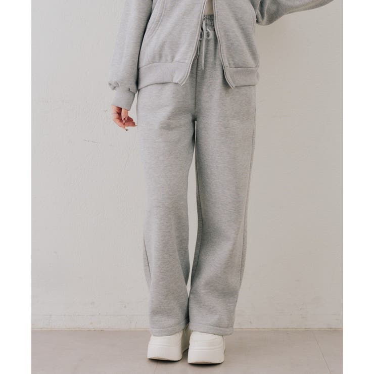トップグレー | 【セットアップ対応】ラメ裏起毛リラックスパンツ | NICE CLAUP / OLIVE des OLIVE　OUTLET