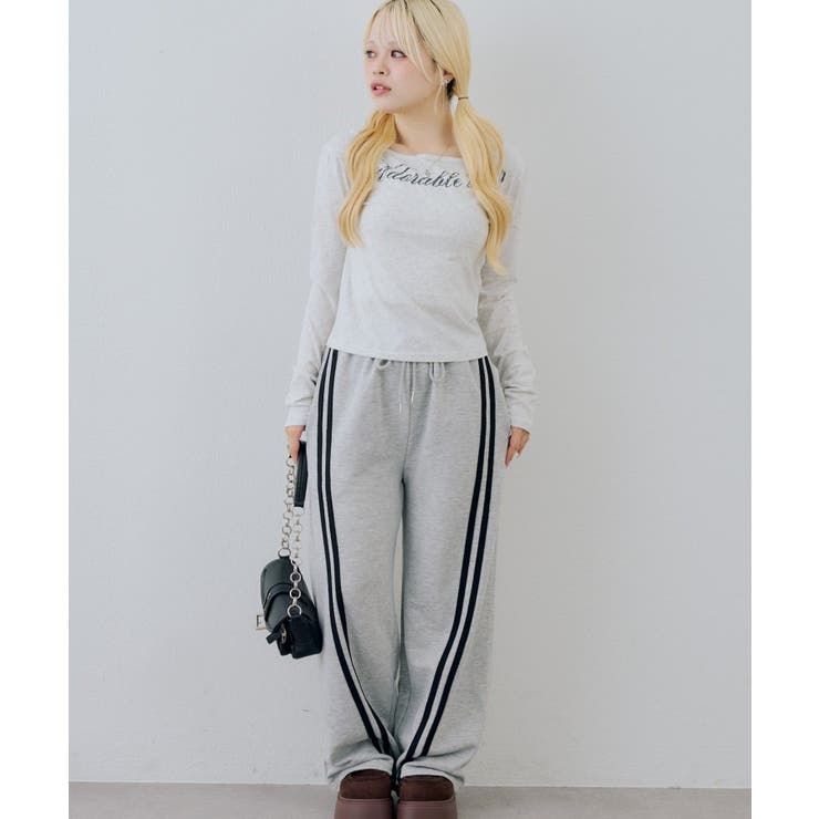 ラメ裏毛ライン入りパンツ | NICE CLAUP / OLIVE des OLIVE　OUTLET | 詳細画像45 