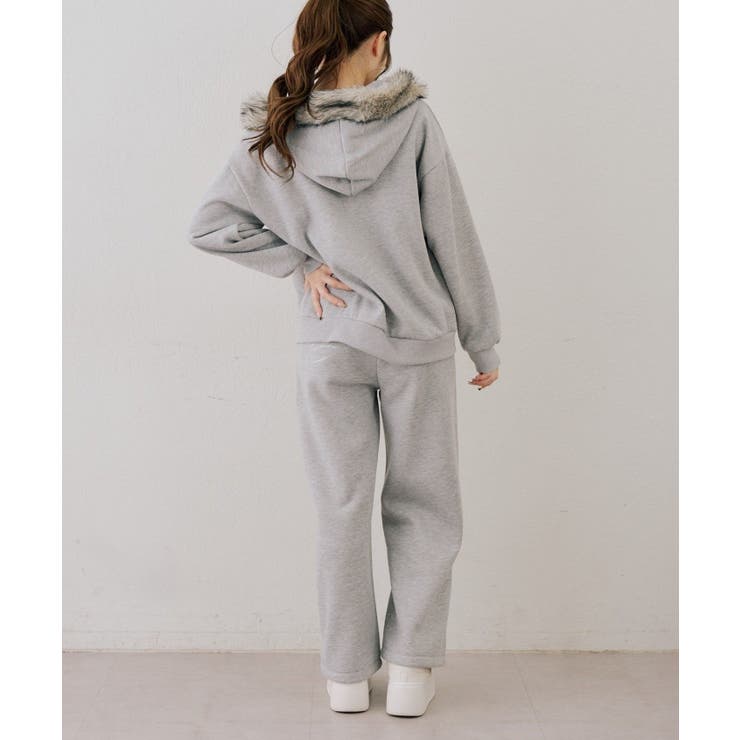【セットアップ対応】ララメ裏起毛ファー付ジップパーカー | NICE CLAUP / OLIVE des OLIVE　OUTLET | 詳細画像19 