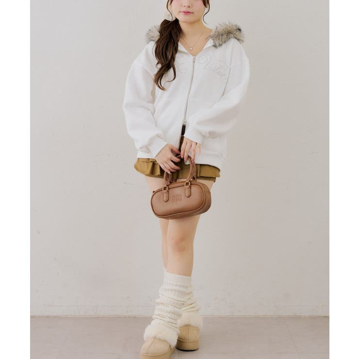 【セットアップ対応】ララメ裏起毛ファー付ジップパーカー | NICE CLAUP / OLIVE des OLIVE　OUTLET | 詳細画像32 