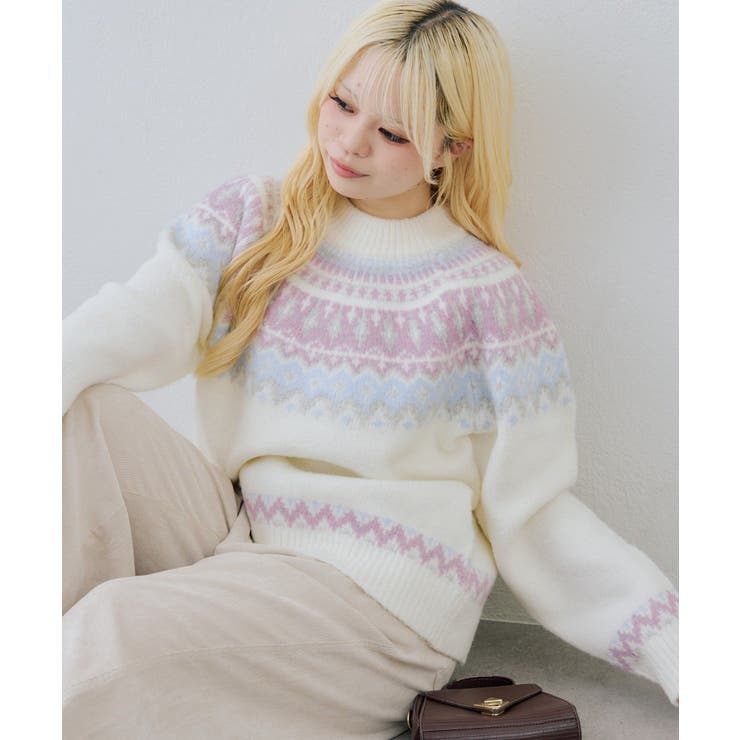 アイボリー | 球心ラメニットプルオーバー | NICE CLAUP / OLIVE des OLIVE　OUTLET