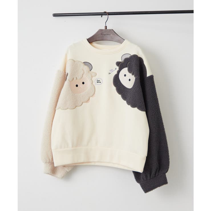 柄2 | 裏起毛ひよっこりアニマルプルオーバー | NICE CLAUP / OLIVE des OLIVE　OUTLET