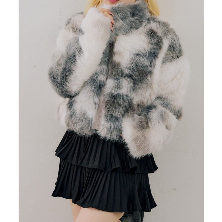 配色ファーブルゾン | NICE CLAUP / OLIVE des OLIVE　OUTLET | 詳細画像2 