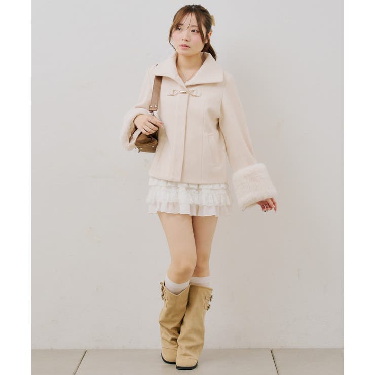 ビット付フェイクウールショートコート | NICE CLAUP / OLIVE des OLIVE　OUTLET | 詳細画像2 